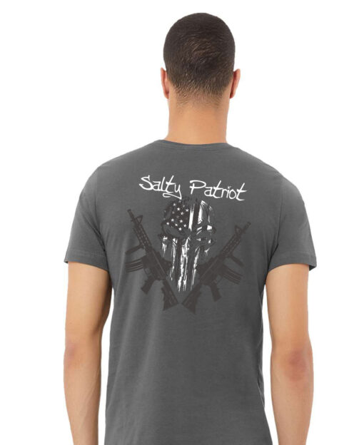 Salty Patriot Gun Flag Skull Charcoal